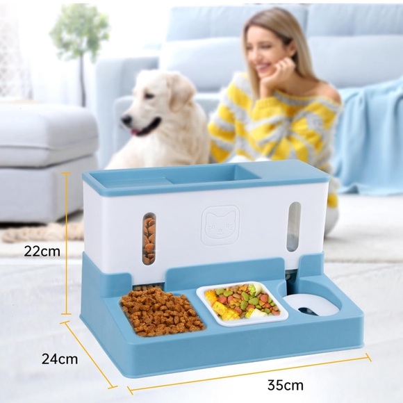 Gravity Dog Feeder and Cat Feeder Set, 3.8L Gravity Food and Water Dispenser Set - Picture 2 of 5